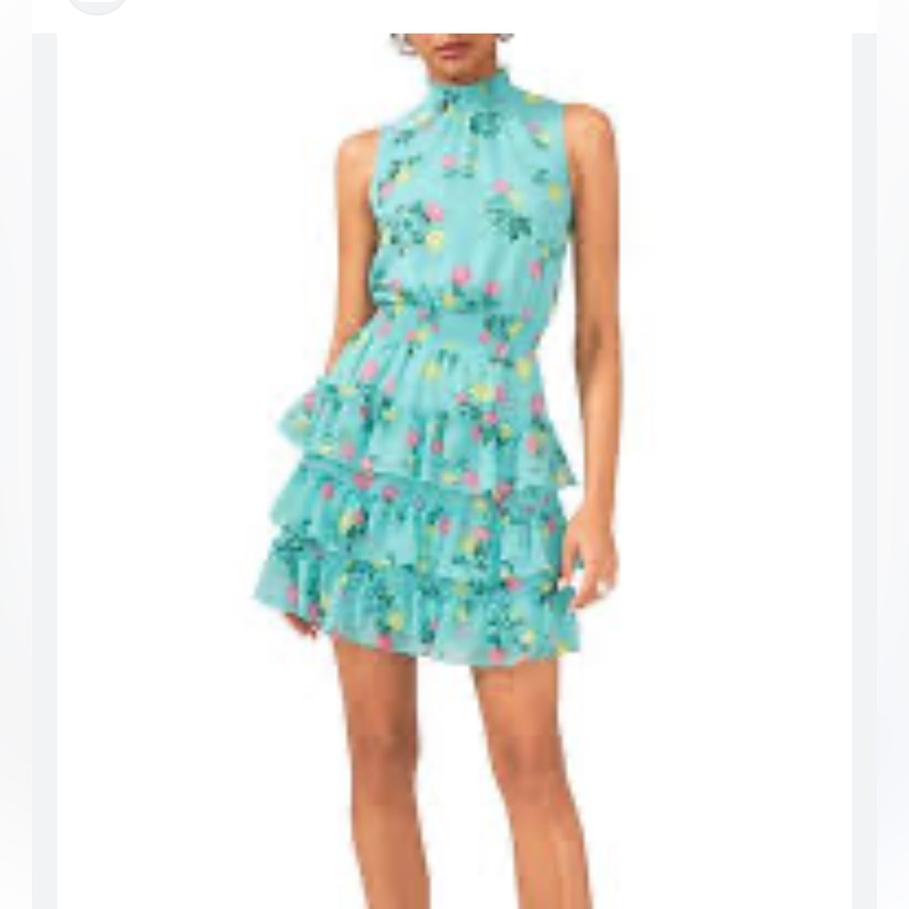 NWT Floral Tiered Ruffle Dress- XS